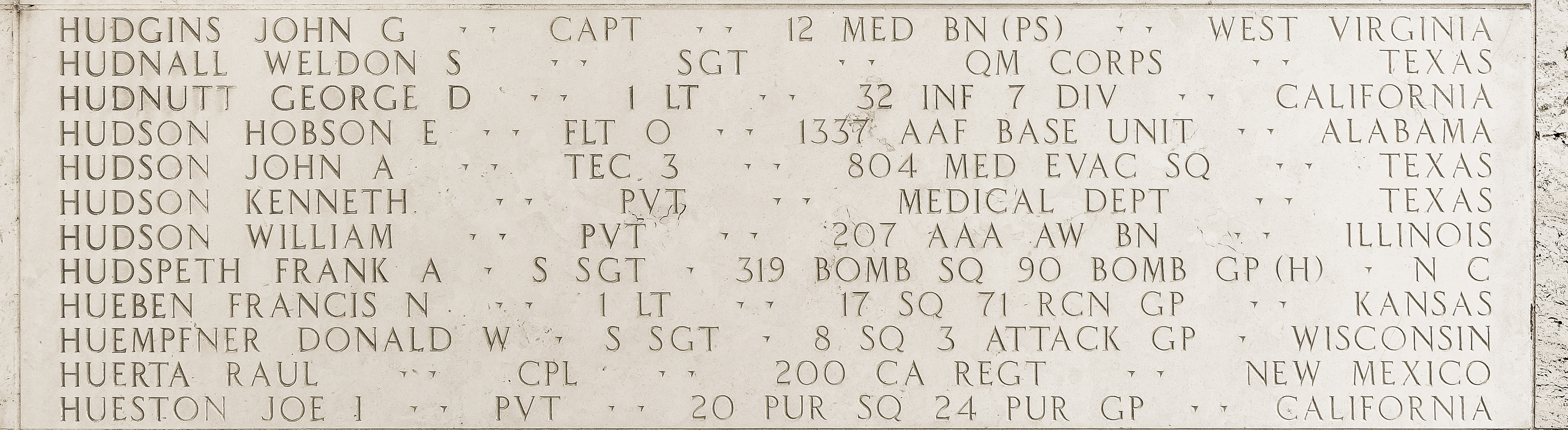 Hobson E. Hudson, Flight Officer